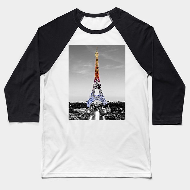 Funky Landmark - Paris Baseball T-Shirt by aleibanez